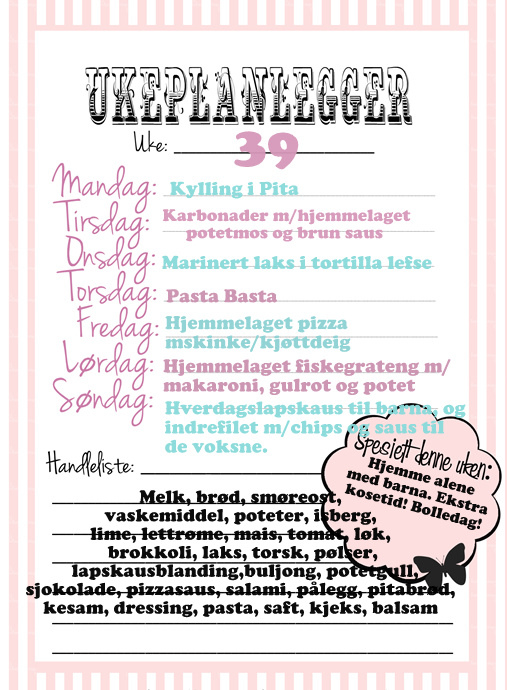 Rachel Ukens Matbudsjett!